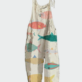 Spalvingas Retro Visa Jumpsuit