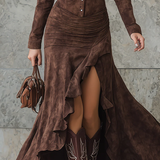 Ariadna | Ilga suknelė su volanais