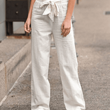 Joleen - Moteriški Atsipalaidavimo Kelnės su Virvele ir Elastingu Juosmeniu